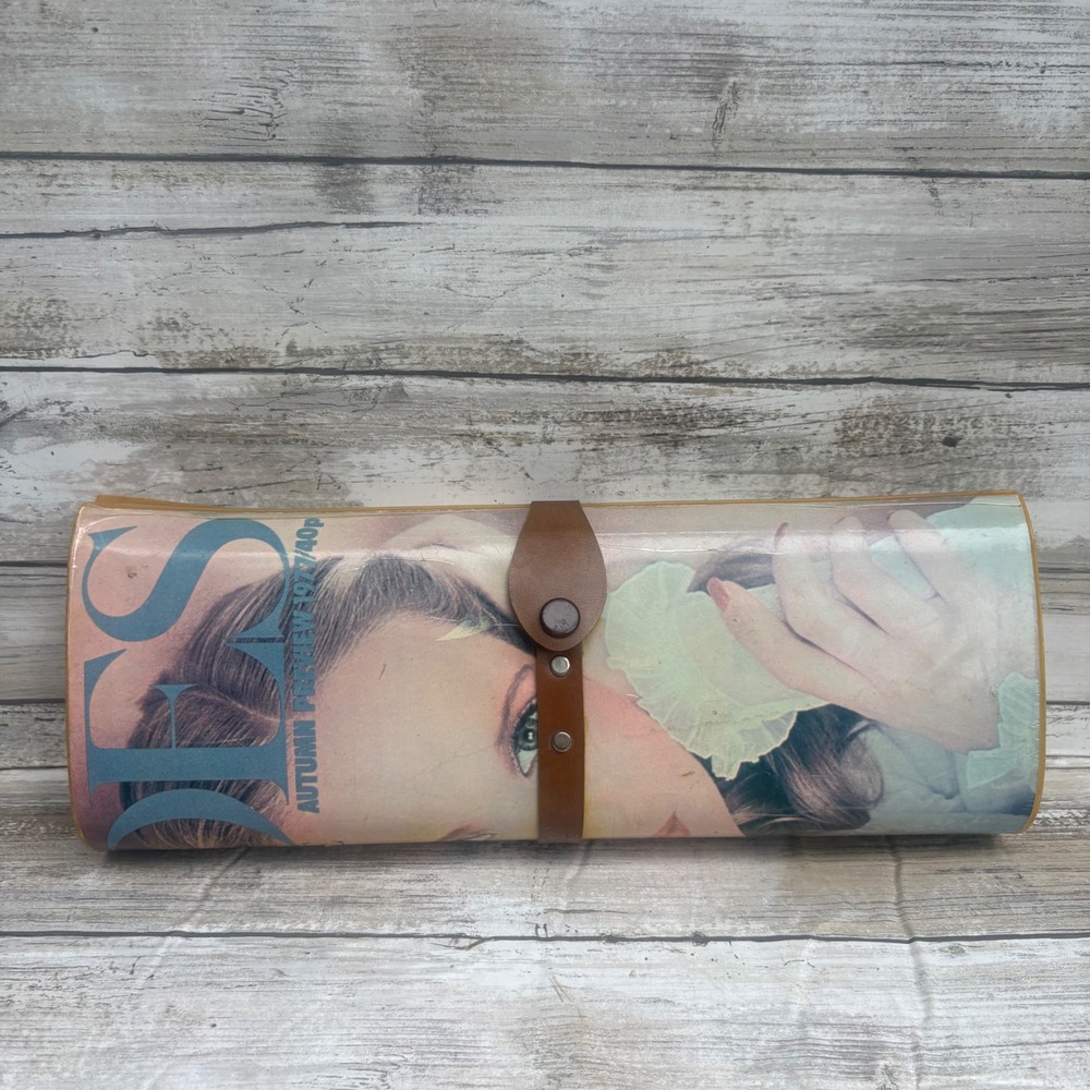VTG Mr. Ernest Magazine Print Roll Clutch Purse Bag 70s Brides Retro Fashion
